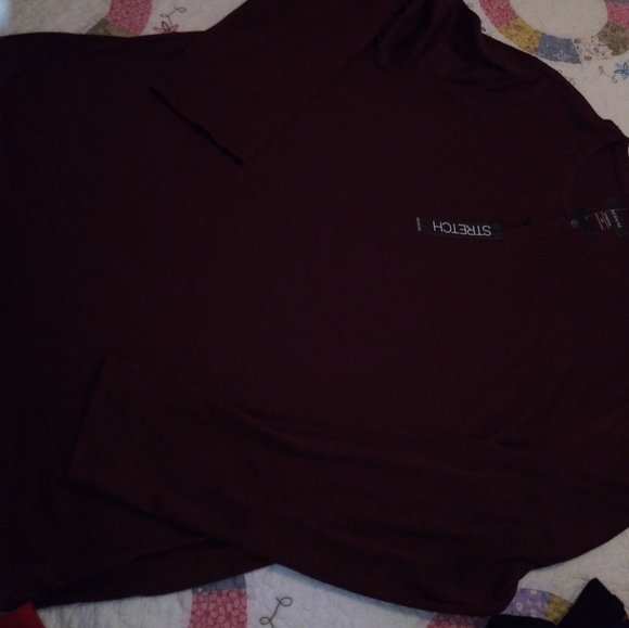 Long Sleeve Mens Maroon Shirt - Picture 1 of 2